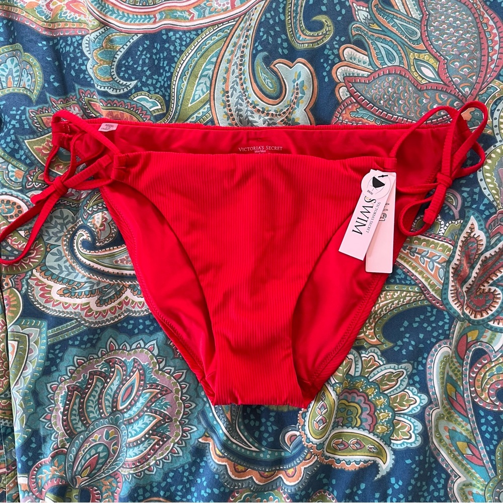 NWT Victorias Secret Mix-and-Match Ribbed Side Tie Bikini Bottom size M